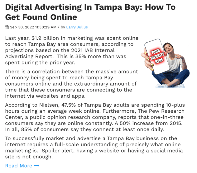 Digital Advertising In Tampa Bay EOY 2022